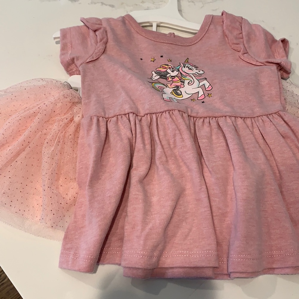 Disney Minnie Mouse size 3-6 month baby shirt and tutu skirt